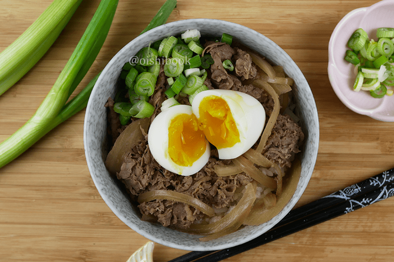 delicious gyudon beef and rice bowl