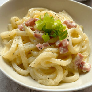 Udon carbonara recipe