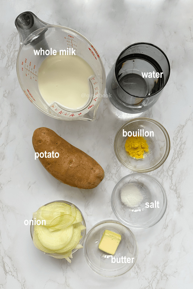 Creamy Potato Soup ingredients 